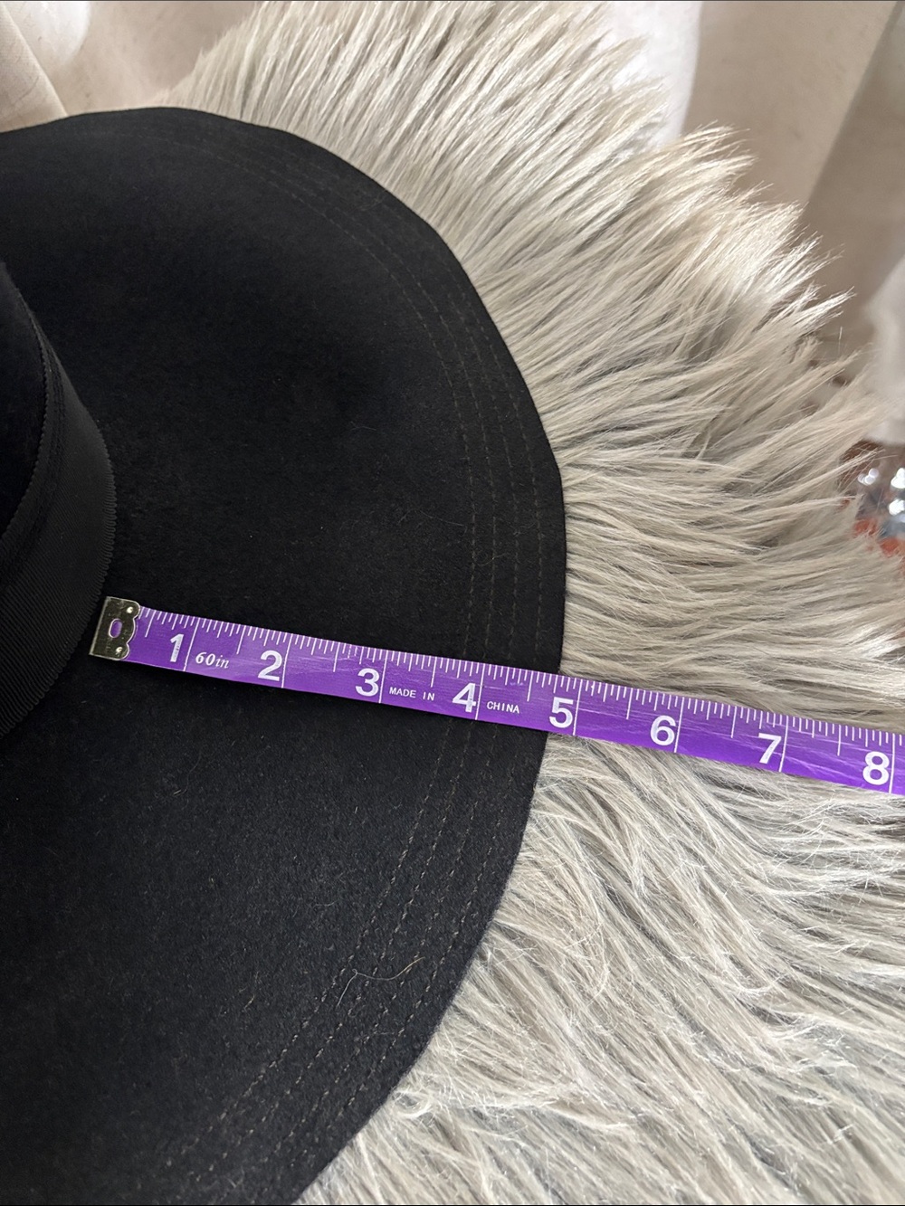 Vintage Wide-Brim Women's Black Wool Felt Floppy Hat - Picture 8 of 11